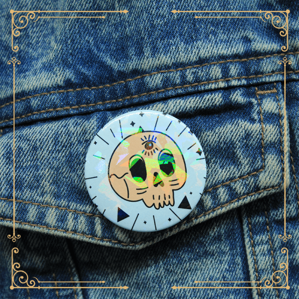 Broche: Caveirinha! - Holográfico